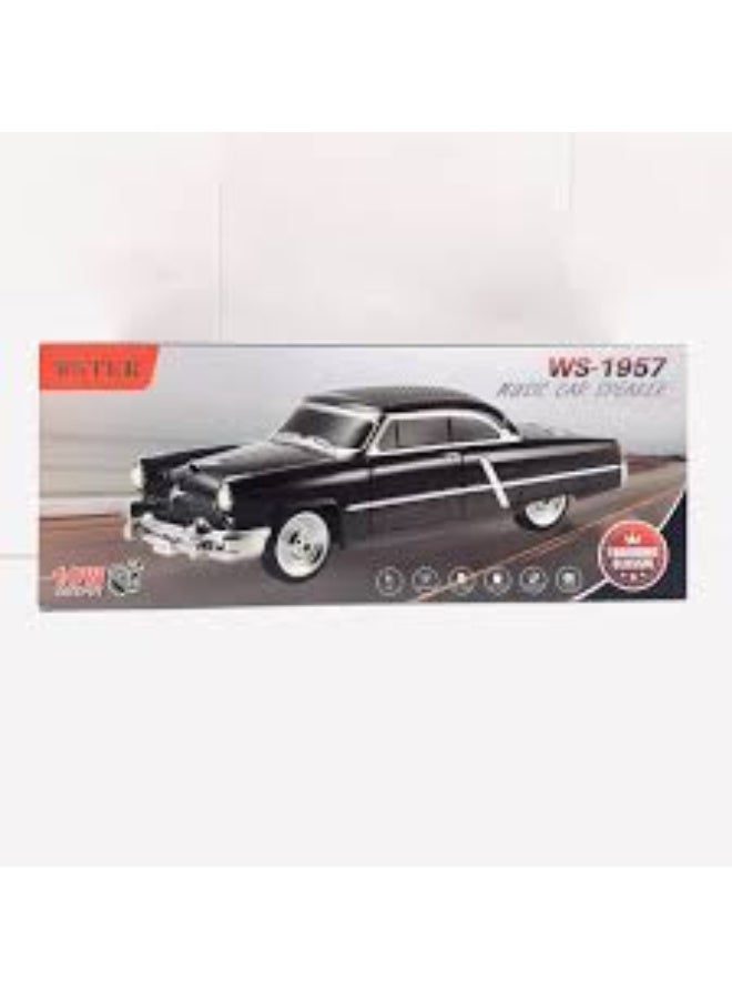 1957 Retro Klasik Araba Görünümlü Bluetooth Kablosuz Hoparlör، راديو FM، USB SD AUX Girişli، Ev ve Ofis için (Siyah) - Image 3
